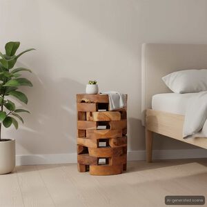 vidaXL Table de chevet 30x30x45 cm Bois de teck massif