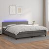 vidaXL Sommier &agrave; lattes de lit avec matelas et LED Gris 200x200 cm