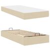 vidaXL Cadre de lit avec matelas avec matelas 2 pcs Cr&egrave;me tissu