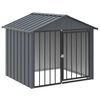 vidaXL Niche pour chien avec toit noir 117x103x102 cm acier galvanis&eacute;