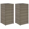 vidaXL Jardini&egrave;res 2 pcs gris 30x30x60 cm r&eacute;sine tress&eacute;e