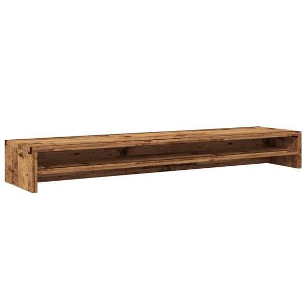 vidaXL Support de moniteur vieux bois 100x24x13 cm bois d'ingénierie