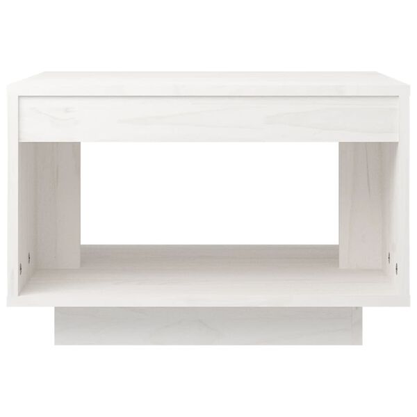 vidaXL Table basse blanc 50x50x33,5 cm bois de pin massif