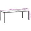 vidaXL Table de jardin gris 250x100x75 cm Verre tremp&eacute; et poly rotin