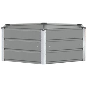 vidaXL Jardini&egrave;re Gris clair 129 x 129 x 45 cm Acier