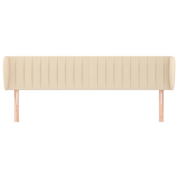 vidaXL T&ecirc;te de lit avec oreilles Cr&egrave;me 163x23x78/88 cm Tissu