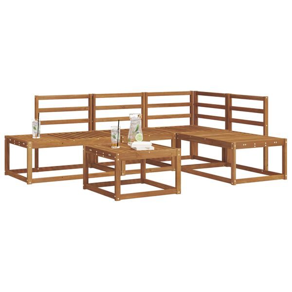 vidaXL Ensemble de canap&eacute;s d'ext&eacute;rieur 5 Pi&egrave;ce Naturel