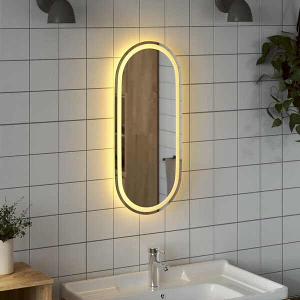 vidaXL Miroir de salle de bain &agrave; LED 80x35 cm ovale