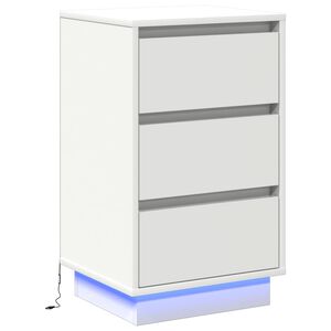 vidaXL Cabinet de chevet Blanc 39 x 34,5 x 65 cm Bois d'ing&eacute;nierie