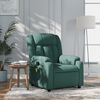 vidaXL Fauteuil inclinable de massage vert foncé tissu