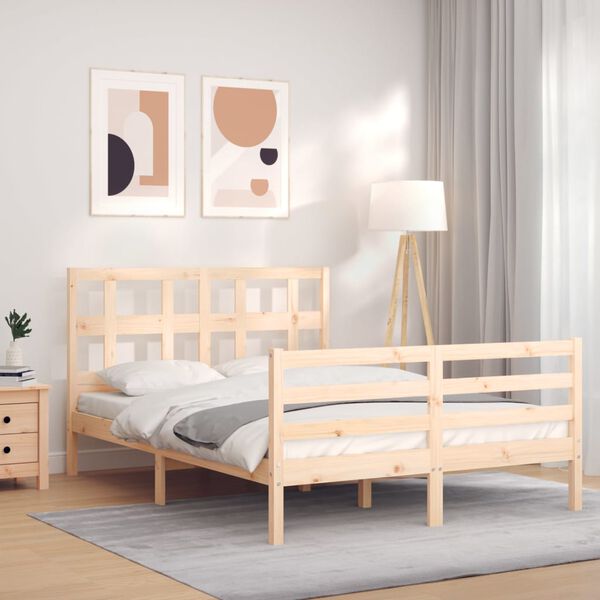vidaXL Cadre de lit sans matelas 120x200 cm bois massif