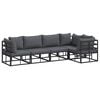 vidaXL Ensemble de canap&eacute; de jardin 5 pc Noir Aluminium