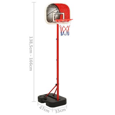 vidaXL Ensemble de jeu de basket-ball portable réglable 138,5-166 cm