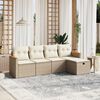 vidaXL Salon de jardin avec coussins 5 pcs beige r&eacute;sine tress&eacute;e