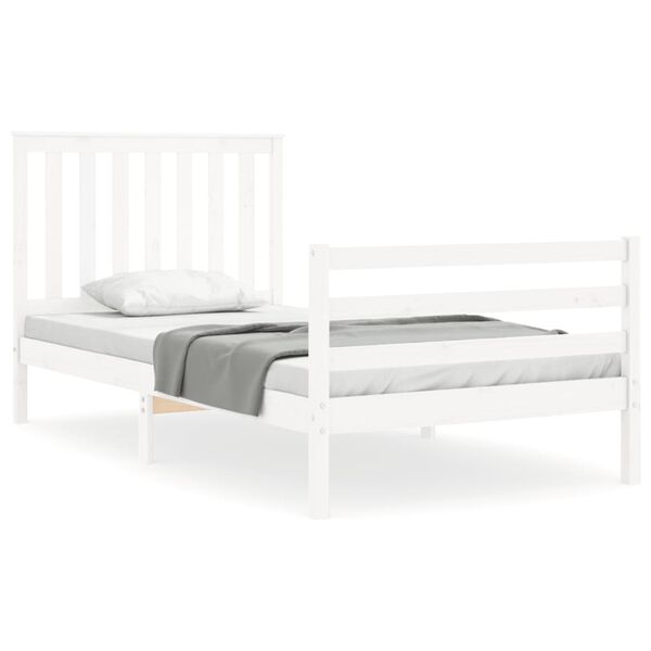 vidaXL Cadre de lit sans matelas blanc 100x200 cm bois massif
