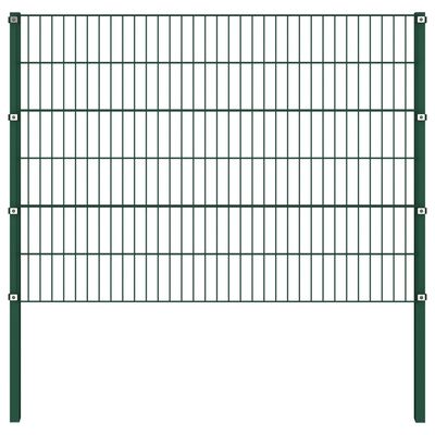 vidaXL Panneau de clôture avec poteaux Fer 10,2 x 1,2 m Vert
