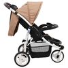 vidaXL Poussette b&eacute;b&eacute; &agrave; 3 roues Taupe et noir