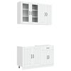 vidaXL Unit&eacute; de cuisine LUCCA 4 pc Blanc Bois d'ing&eacute;nierie