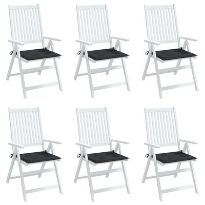 vidaXL Coussins de chaise jardin lot de 6 noir 50x50x3 cm tissu oxford