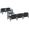 vidaXL Ensemble de canapé de jardin avec coussin 6 pcs Noir Acier