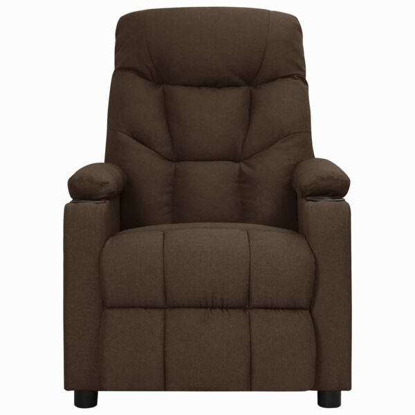 vidaXL Fauteuil inclinable Marron fonc&eacute; Tissu