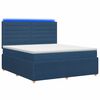 vidaXL Lit boxspring LED avec matelas Bleu 180 x 200 cm Tissu
