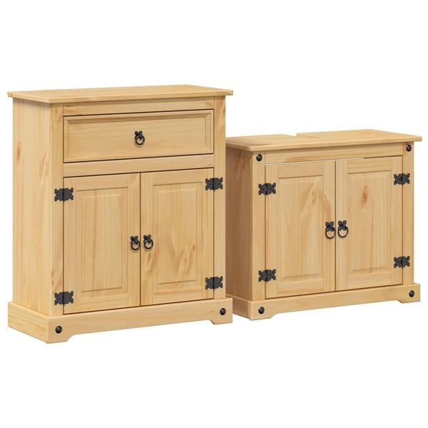 vidaXL Ensemble de meubles salle de bain 2 pcs Corona bois pin massif