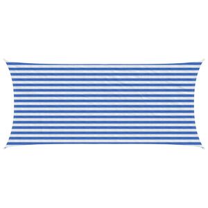 vidaXL Voile d'ombre 2 x 5 m HDPE Rectangulaire Bleu et Blanc
