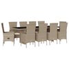 vidaXL Ensemble &agrave; manger de jardin et coussins 11 pcs beige poly rotin