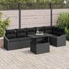 vidaXL Ensemble de canap&eacute; de jardin avec coussin 7 pcs Noir polyrotin