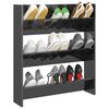 vidaXL Armoire &agrave; chaussures murale gris brillant bois d'ing&eacute;nierie