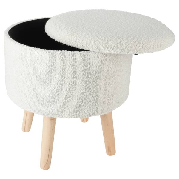Home&Styling Tabouret de rangement &Oslash;35x40 cm blanc ivoire