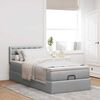 vidaXL Lit ottoman avec matelas et LED Gris clair 80x200cm tissu
