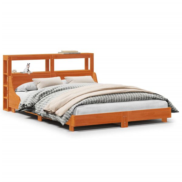 vidaXL Cadre de lit sans matelas cire marron 160x200cm bois pin massif