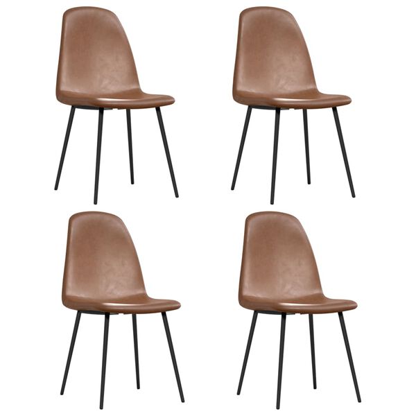 vidaXL Chaises &agrave; manger lot de 4 45x53,5x83 cm marron brillant