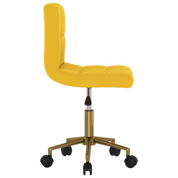 vidaXL Chaise pivotante de salle &agrave; manger Jaune Velours