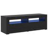 vidaXL Meuble TV avec &eacute;clairage LED en ch&ecirc;ne noir 120 x 35 x 40 cm bois d'ing&eacute;nierie