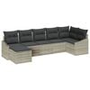 vidaXL Ensemble de Canap&eacute;s avec coussin 7 pcs Gris clair polyrotin
