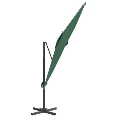 vidaXL Parasol de jardin en porte-à-faux avec mât en aluminium vert