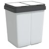 vidaXL Poubelle double blanc 2x25 L