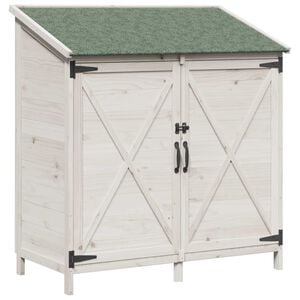 vidaXL Abri de jardin Blanc 106 x 56 x 113,5 cm Bois de Sapin Massif