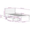 vidaXL Cadre de lit sans matelas blanc 75x190 cm bois de pin massif