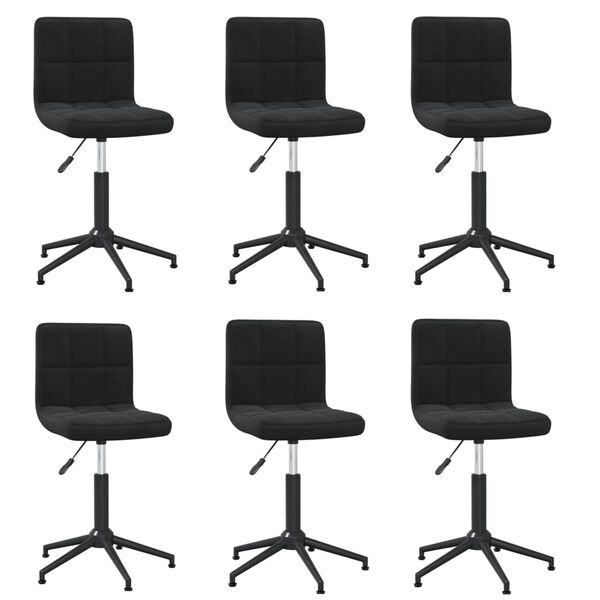 vidaXL Chaises pivotantes &agrave; manger lot de 6 Noir Velours