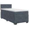 vidaXL Lit boxspring avec matelas Gris fonc&eacute; 90 x 200 cm Velours