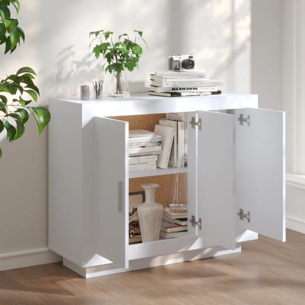 vidaXL Buffet blanc 92x35x75 cm bois d&rsquo;ing&eacute;nierie