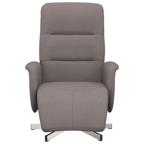 vidaXL Fauteuil inclinable avec repose-pieds taupe tissu