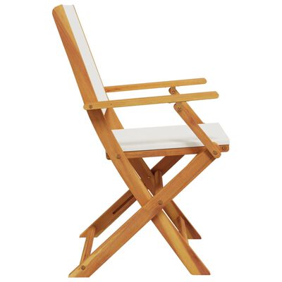 vidaXL Chaises de jardin pliantes lot de 4 tissu et bois massif