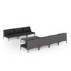 vidaXL Salon de jardin 8 pcs avec coussins R&eacute;sine tress&eacute;e Gris fonc&eacute;