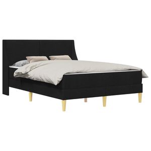 vidaXL Cadre de lit avec matelas Noir 120 x 190 cm Polyester