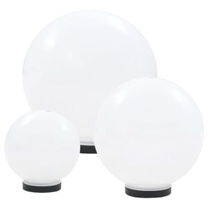 vidaXL Jeu de lampe boule à LED 3 pcs PMMA sphérique 20/30/40 cm